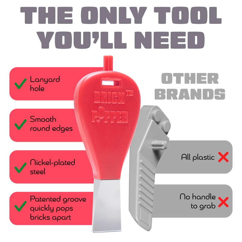 Brick Popper - World's Fastest Separator Tool - Efficient Remover for Kids and Adults - Perfect for Ages 6 and Up - Essential Tool (Red) - Image 5